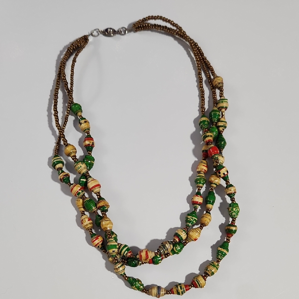 Teng Yue Elegant Multicolor Paper Beaded Necklace